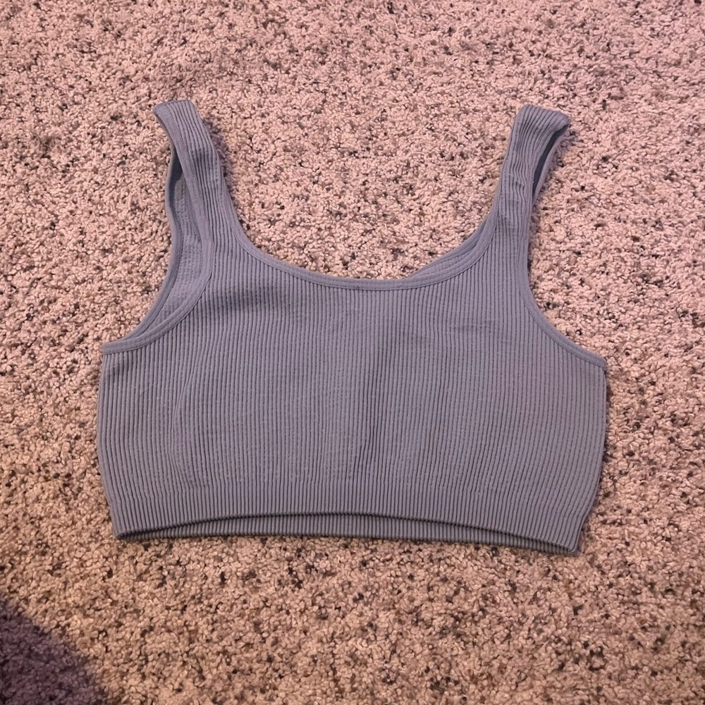 blue crop top